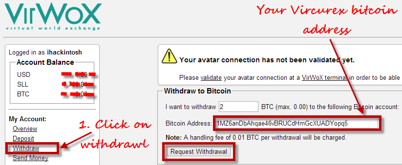 Transfer BTC from Virwox