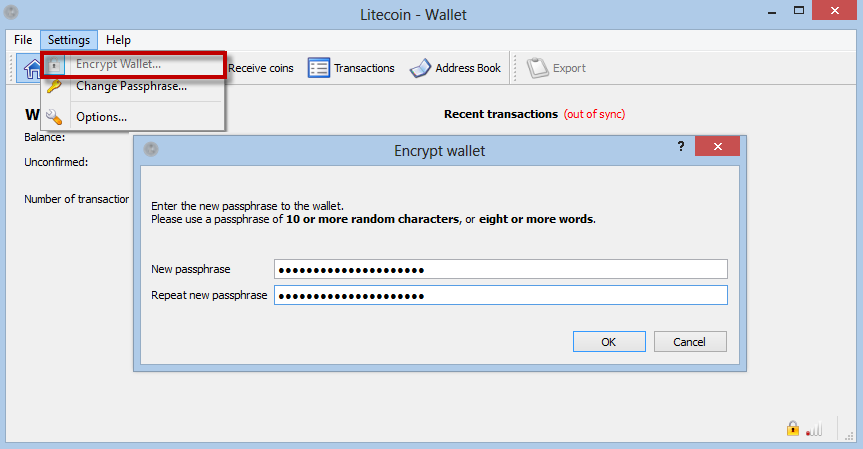 Encrypt Litecoin Wallet